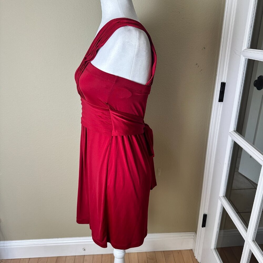 Bcbgeneration Red One Shoulder Jersey Drape And T… - image 4